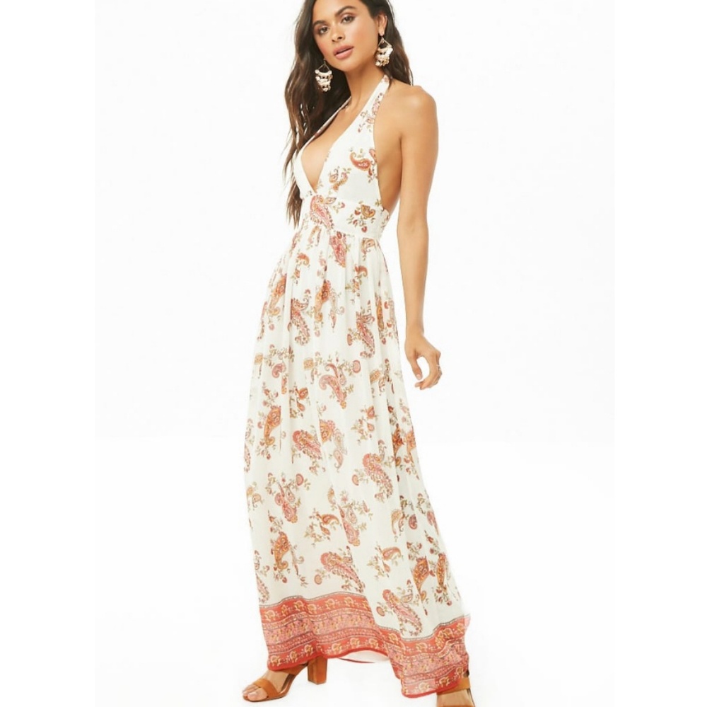 Floral Halter Maxi Dress